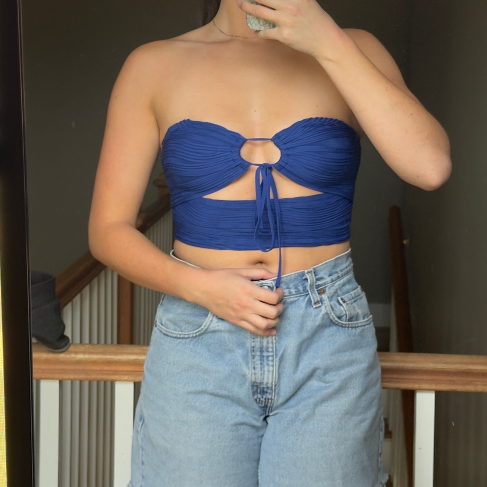 SHEIN Blue Tube Top